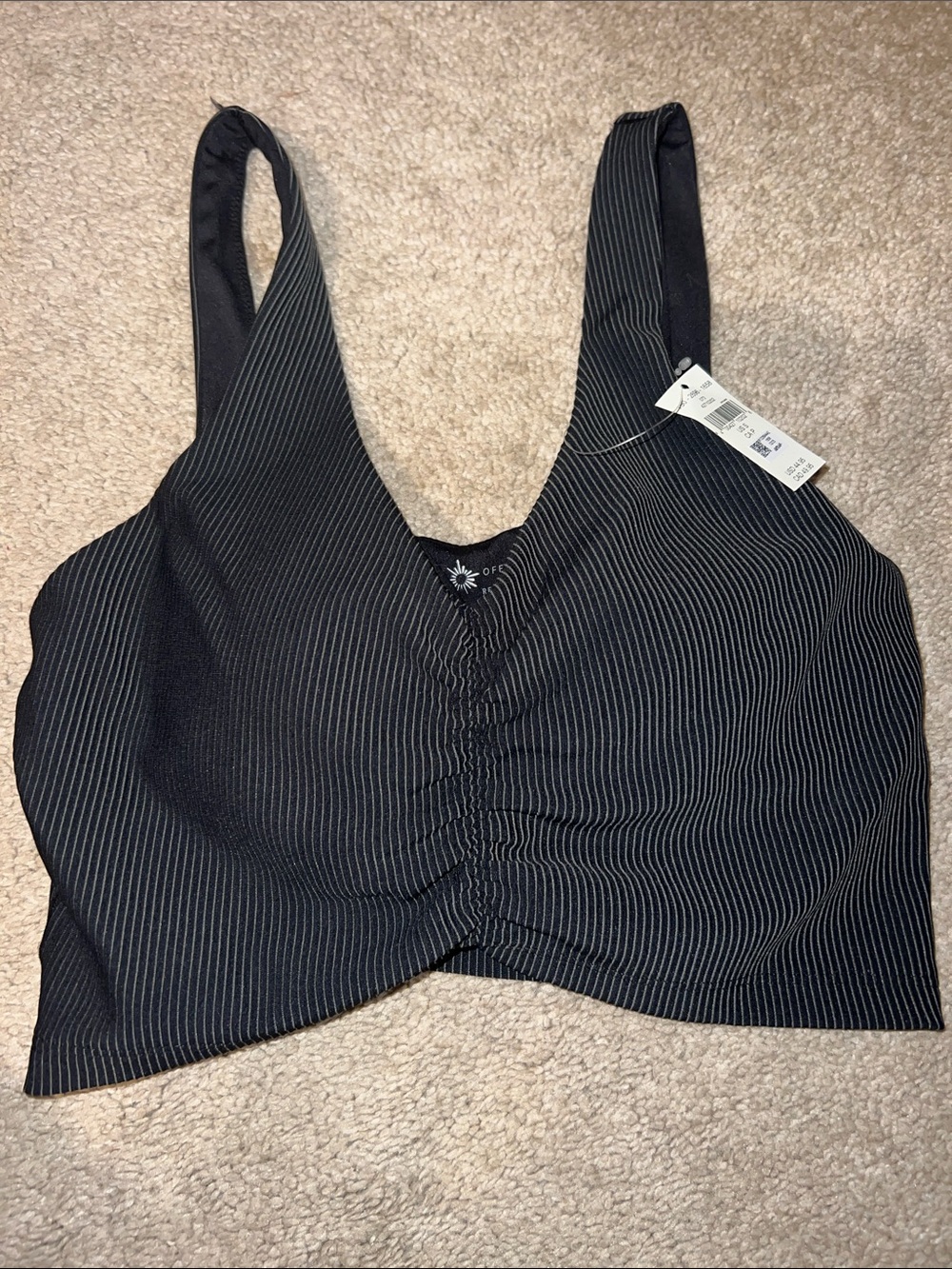 Seamless Pinstripe Black Bralette - Offline by Arie